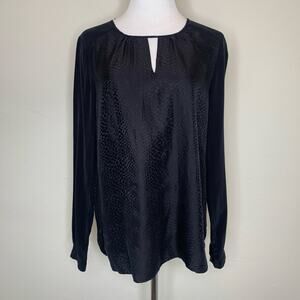 French Dressing Jeans 100% Silk Black Snakeprint Sz Small